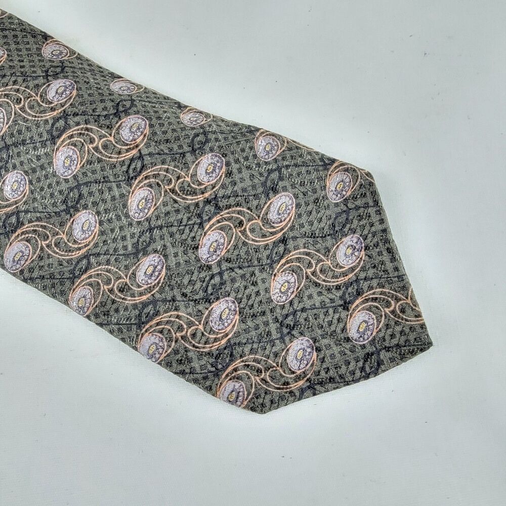 Robert Talbott Best of Class Mens Necktie Silk Gray Geometric Squares Abstract